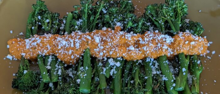 Baby Broccoli with Pepperoncini Romesco
